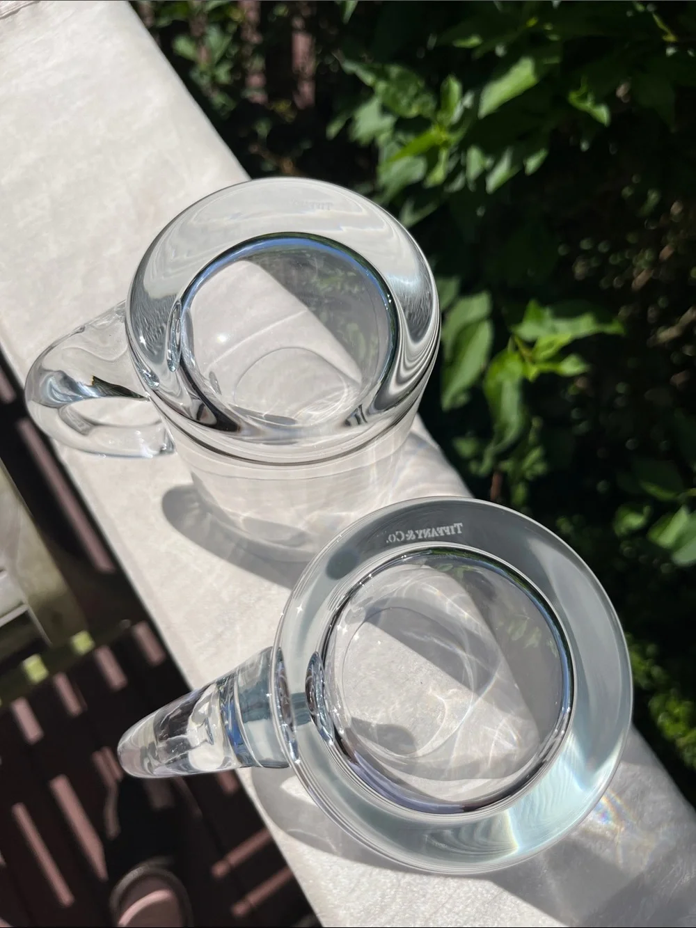 Tiffany & Co Crystal Beer Mugs Set Clear Glass Tall Classic Home Essentials